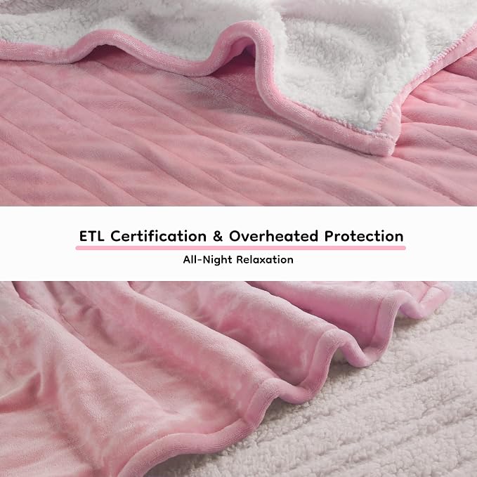 LaffyLo Electric Heated Blanket King Size 90 x 100, Dual Control, Fast Heating - Image 2