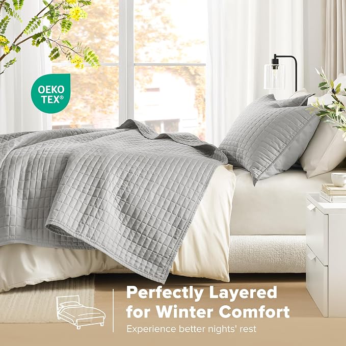 Comfort Spaces Kienna Quilt Set- Double Sided Stitching Design Summer Blanket - Image 3