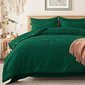 Zzlpp Queen Comforter Set 7 pieces, Emerald Green Tufted Bed in a Bag by ZZLPP