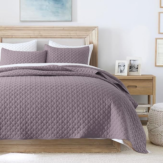HORIMOTE HOME Quilt Queen Size Grayish Purple, Lightweight Quilts by HORIMOTEHOME