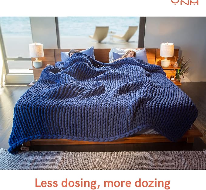 YnM Knitted Weighted Blanket, Handmade Chunky Knitted Design, Soft and Cozy - Image 7