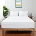 Twin XL Size Striped Fitted Sheet Only White Color, 100% Egyptian Cotton 600 by ShunjieHome