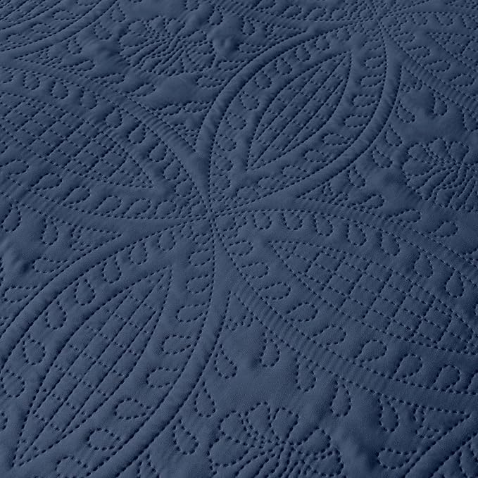 akkialla Navy Full/Queen Quilt Set, Ultrasonic Lightweight Bedspread Coverlet - Image 7