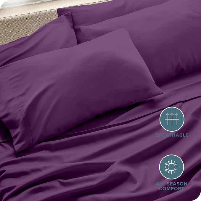 Bare Home Microfiber Plum King Pillowcases - Image 5
