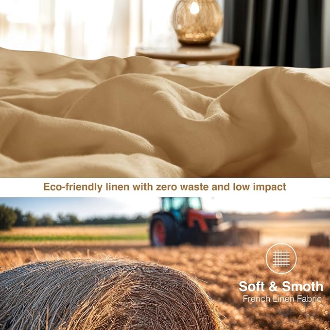 SONORO KATE 100% French Linen Duvet Cover Queen Size, Soft Breathable - Image 9