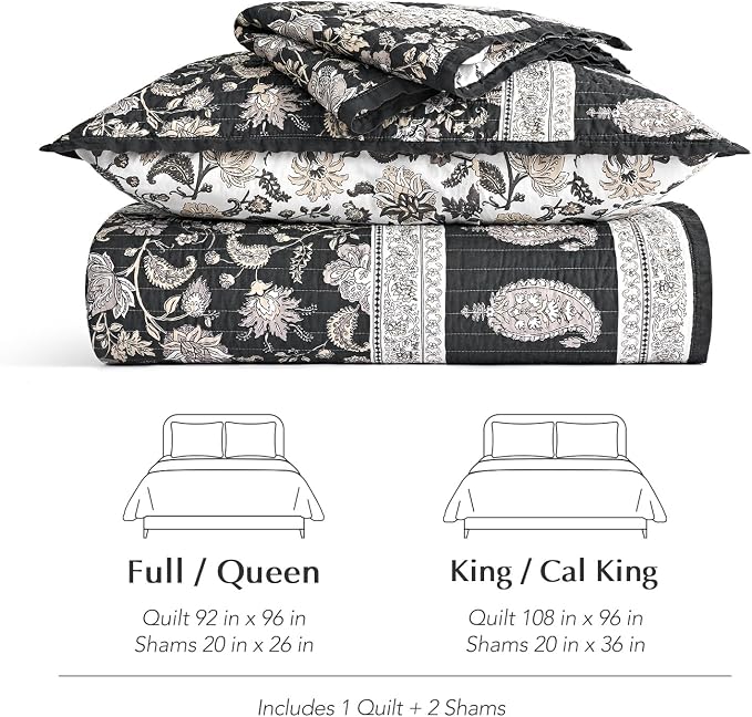 EverGrace Cotton Quilt Set Queen Size, 100% Cotton Reversible Lightweight - Image 9