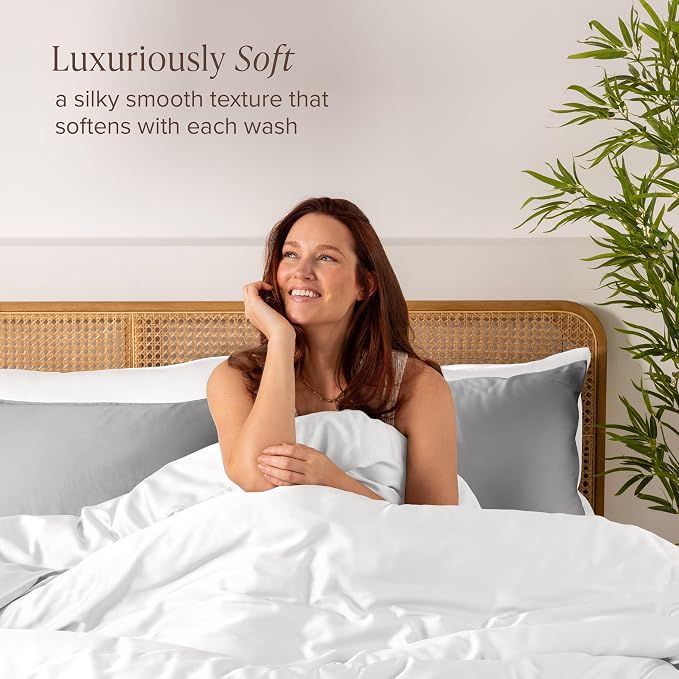 Bare Home 100% Rayon Made from Bamboo Luxury Body Size Cooling Pillowcase - Image 2