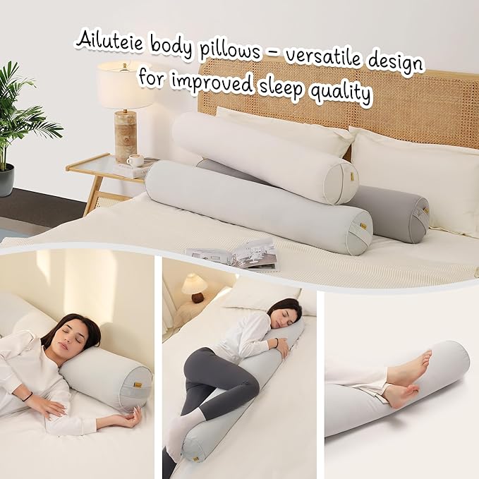 Body Pillow for Adults, Long Round Pillow, Big Cylindrical Pillow, Large Full - Image 6