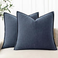 MIULEE Decorative Pillow Covers 20x20 Inch Indigo Blue ​Boho Farmhouse Neutral by MIULEE