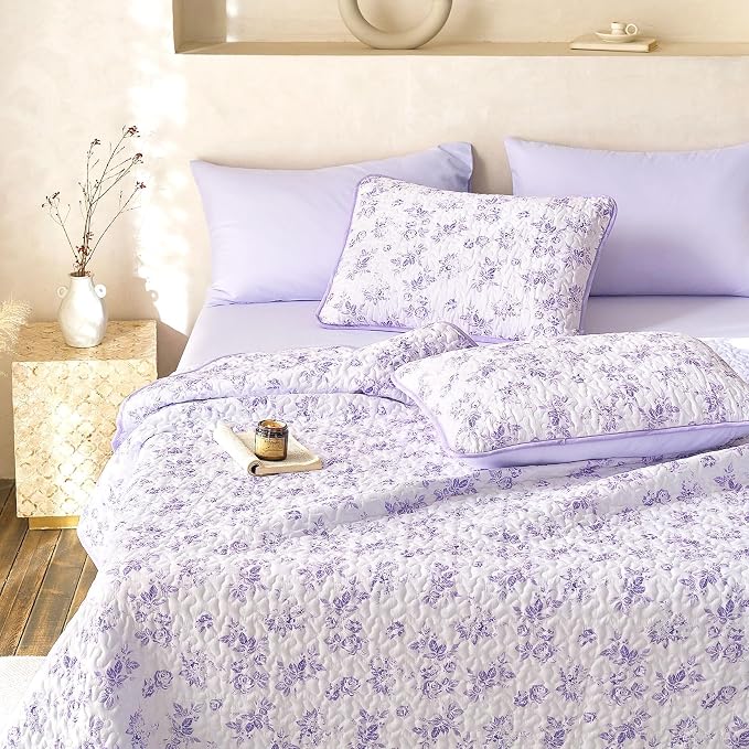 Wake In Cloud - Floral Quilt Set, Shabby Chic Coquette Cottagecore Vintage - Image 2