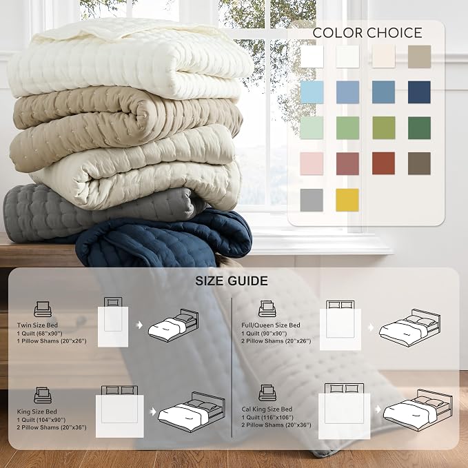 WDCOZY California Oversized Cal King Size Quilt Bedding Sets - Image 9