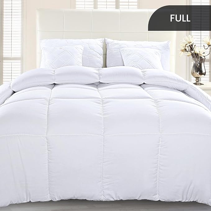 Utopia Bedding Full Comforter Duvet Insert, Quilted White Comforter - Image 2