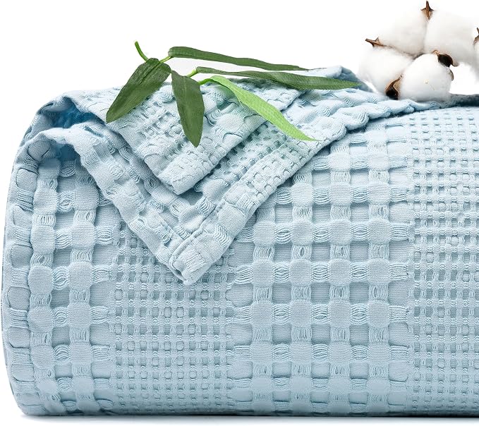 PHF Cooling Waffle Blanket Queen Size, Lightweight 60% Rayon from Bamboo & 40% by PHF