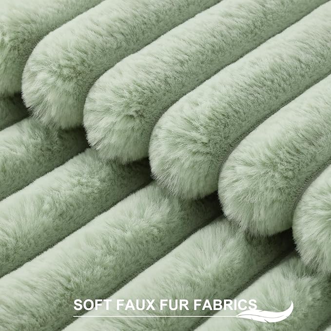 Pallene Faux Fur Plush Throw Pillow Covers 20x20 Set of 2, Luxury Soft Fluffy - Image 2