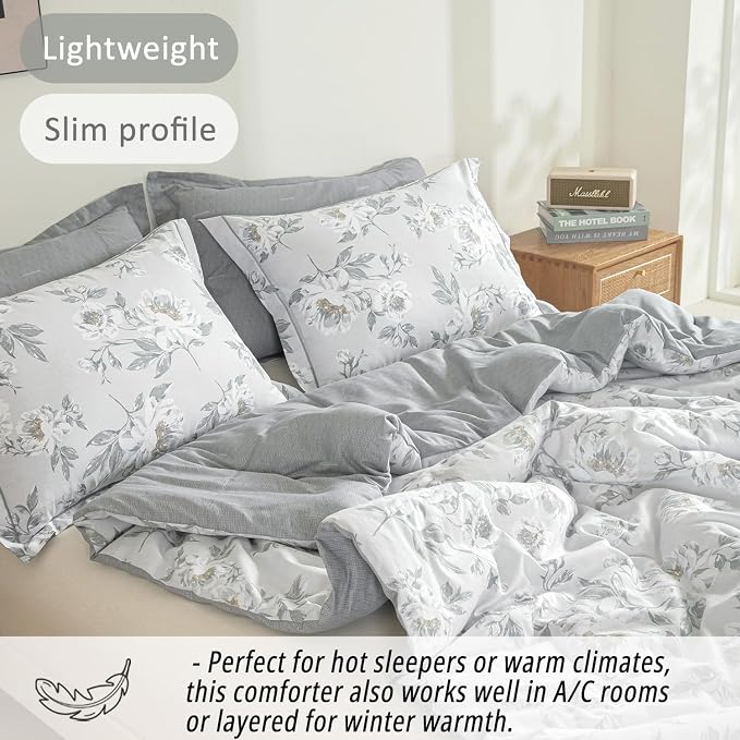 LEMIROE Floral Cotton Comforter Queen Size - Image 3