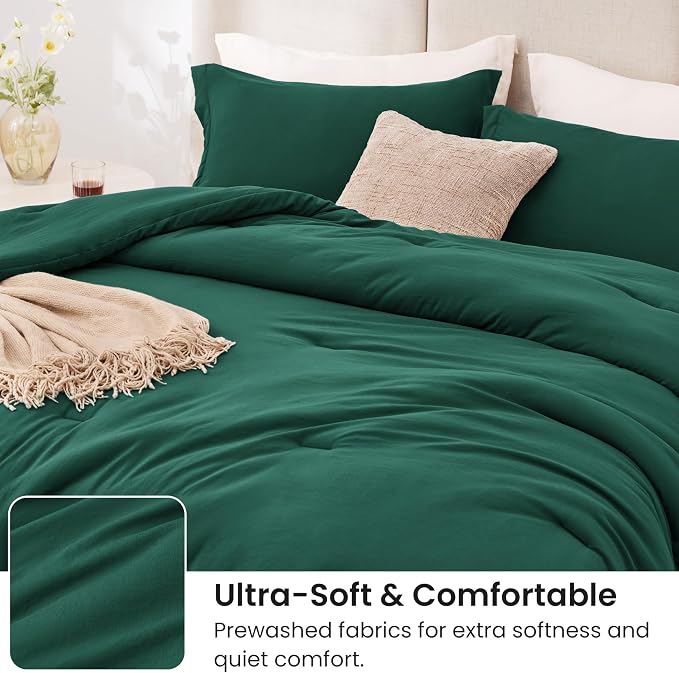Love's cabin Dark Green Twin/Twin XL Comforter Set, 2-Piece Prewashed Bed Set - Image 4