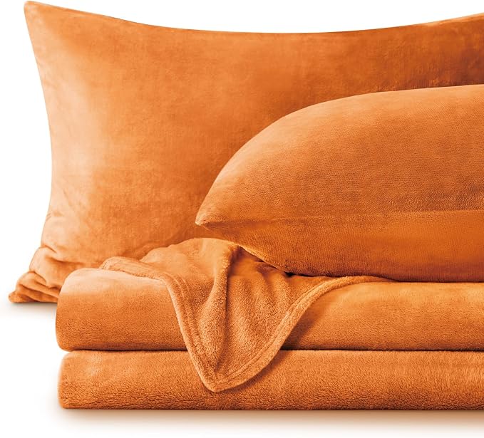 BEDELITE Flannel Sheets King Size Burnt Orange by BEDELITE