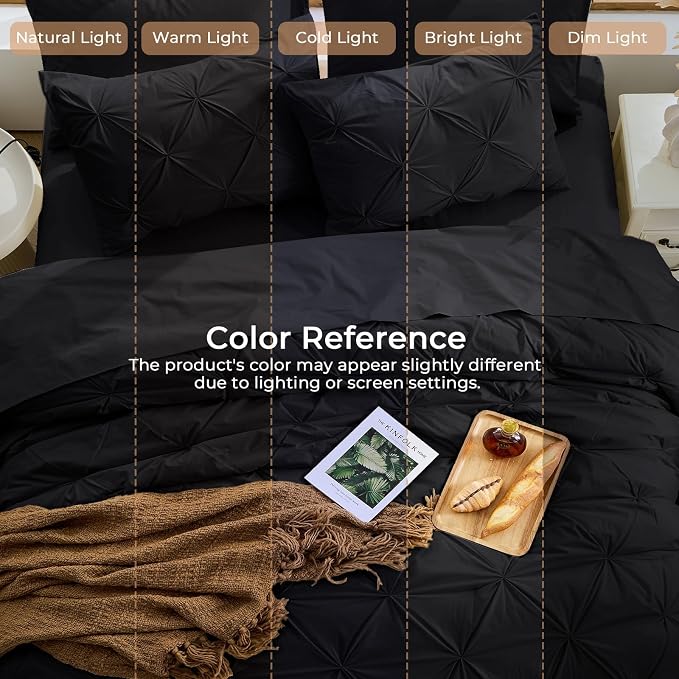 Sasttie Twin XL Comforter Set, 5-Piece Bed in a Bag, Pintuck Bedding Sets - Image 8