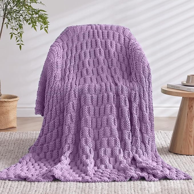 Knitted Weighted Blanket for Adult, No Beads Heavy Blanket 50” x 60'' 10lbs - Image 9