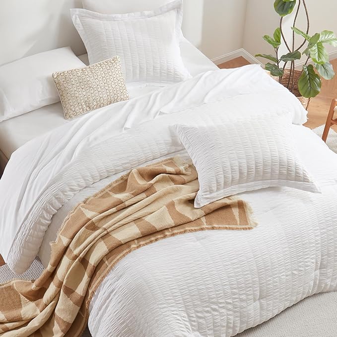CozyLux Twin XL Seersucker Comforter Set - Image 4