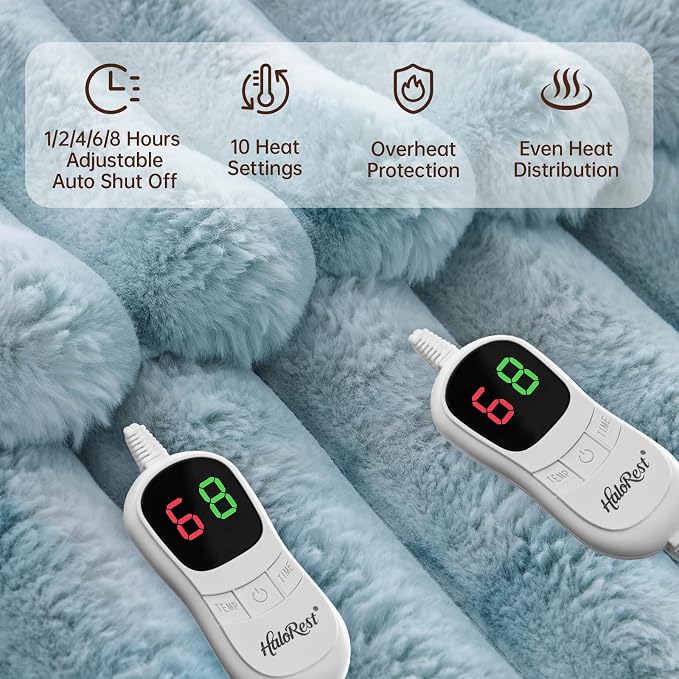 Heated Throw Blanket, Faux Fur Cozy Heating Blanket - Image 3