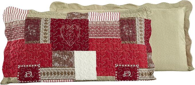 Brilliant Sunshine Burgundy Heart Love, Floral and Lace Patchwork, 3-Piece - Image 7