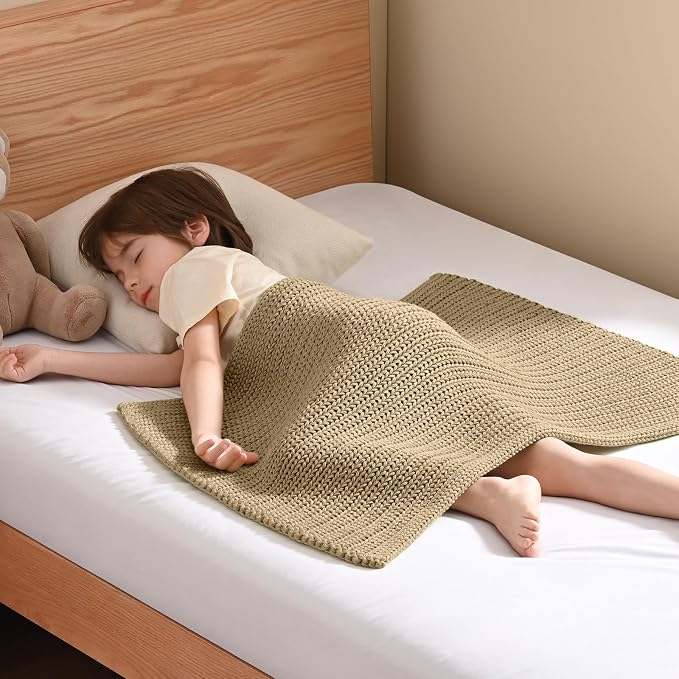 Guohaoi Knitted Weighted Lap Pad No Beads Cooling Weighted Blanket Kids by GuohuoiHomeKitchen