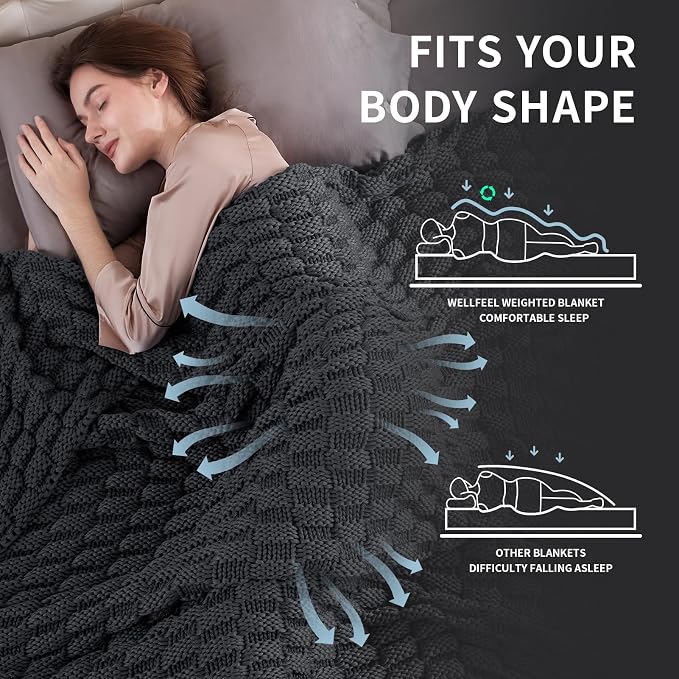 Knitted Weighted Blanket Kids, No Beads Heavy Blanket 36” x 48'' 3lbs, - Image 3