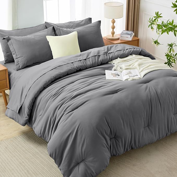 MUXHOMO 7 Pieces Queen Comforter Set, Soft Bed in a Bag Queen Size, All Season - Image 7