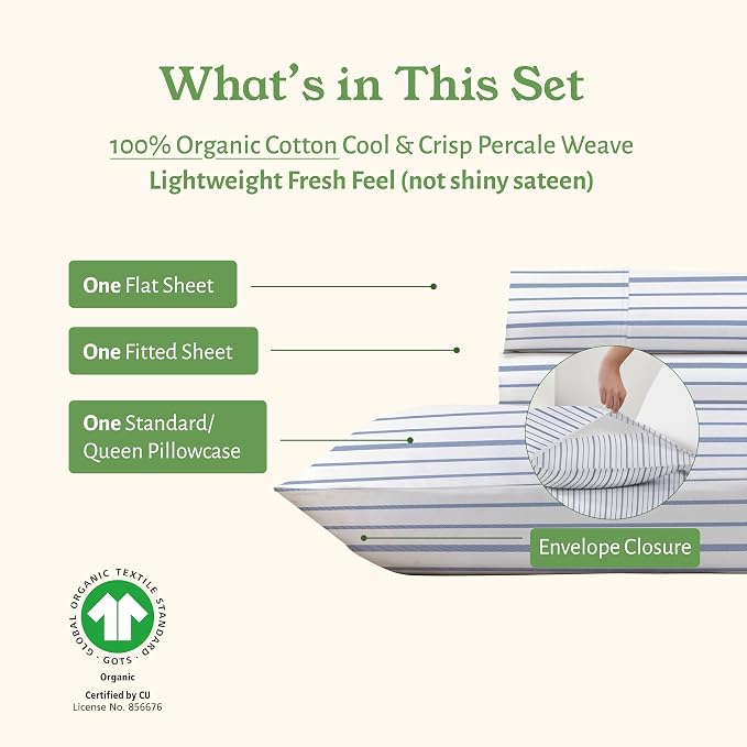 California Design Den Striped Twin Sheets Set - Image 5