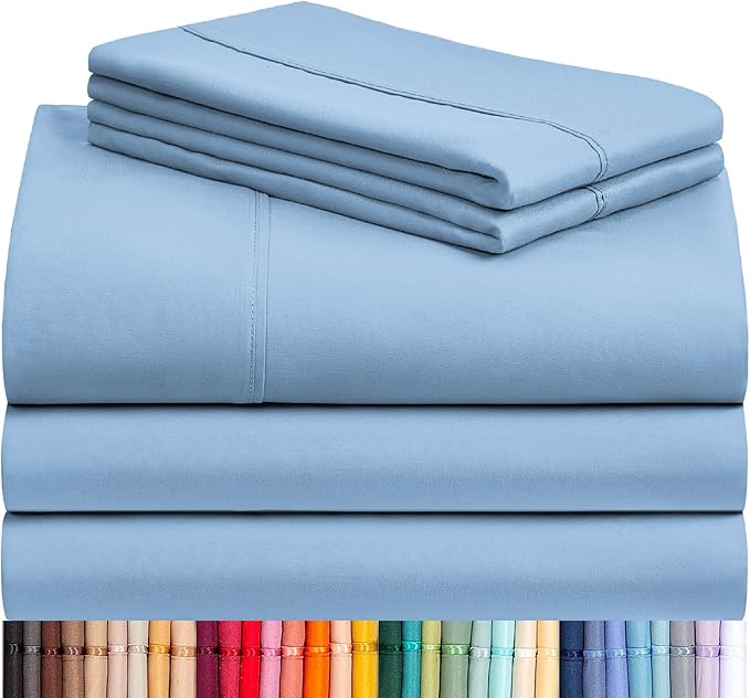 LuxClub 5 PC Split King Sheet Set, Breathable Luxury Bed Sheets, Deep Pockets by LuxClub
