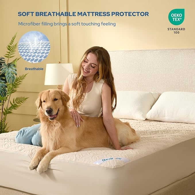 BEDLORE Waterproof Mattress Protector, California King Size Noiseless Mattress - Image 3
