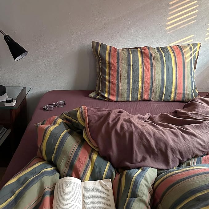 mixinni Vintage Striped Duvet Cover Set Full Size - Image 9