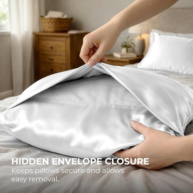 Pure Bedding Satin Pillowcase 2 Pack - Image 7