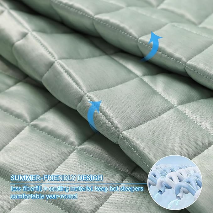 YnM Cooling Weighted Blanket for Adults, 12lbs Heavy Bed Throw Comforter - Image 4