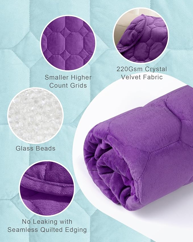 Cottonblue Weighted Lap Blanket 7lbs, Cozy Luxury Crystal Velvet Weighted - Image 4