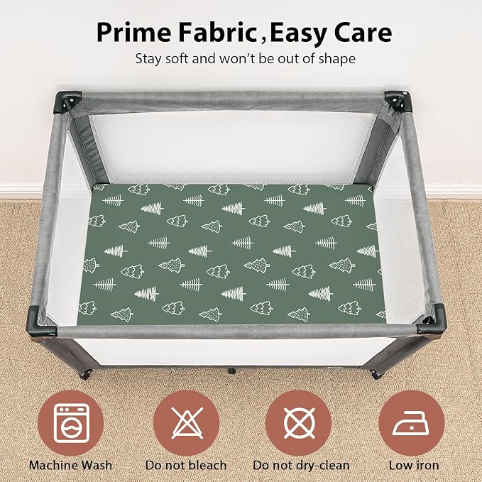 Baby Mini Crib Sheets Boy, Portable 38”x26” Pack and Play Sheets Fitted - Image 3