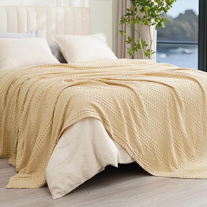 PHF Cooling Waffle Blanket Twin Size, Lightweight 60% Rayon from Bamboo & 40% - Image 5