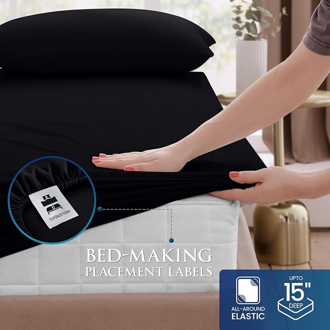 Utopia Bedding Twin Size 3 Piece Sheet Set - Image 3