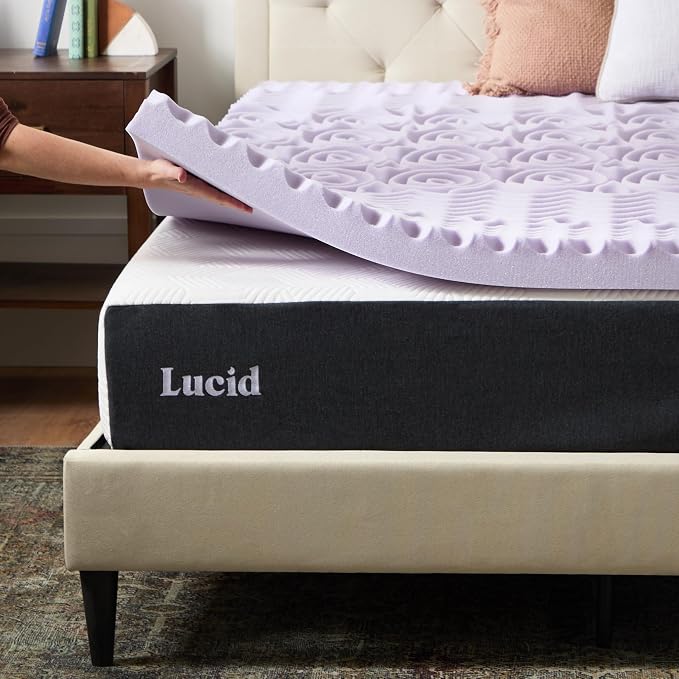 LUCID Lavender Infused 3 Inch Memory Foam Mattress Topper - Image 6