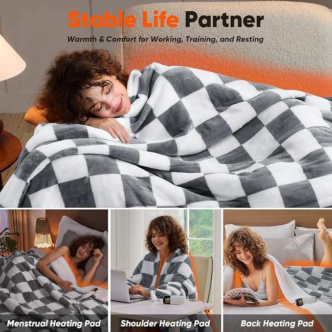 Heated Electric Blanket Twin Size, 62X84 Heating Blanket - Image 5