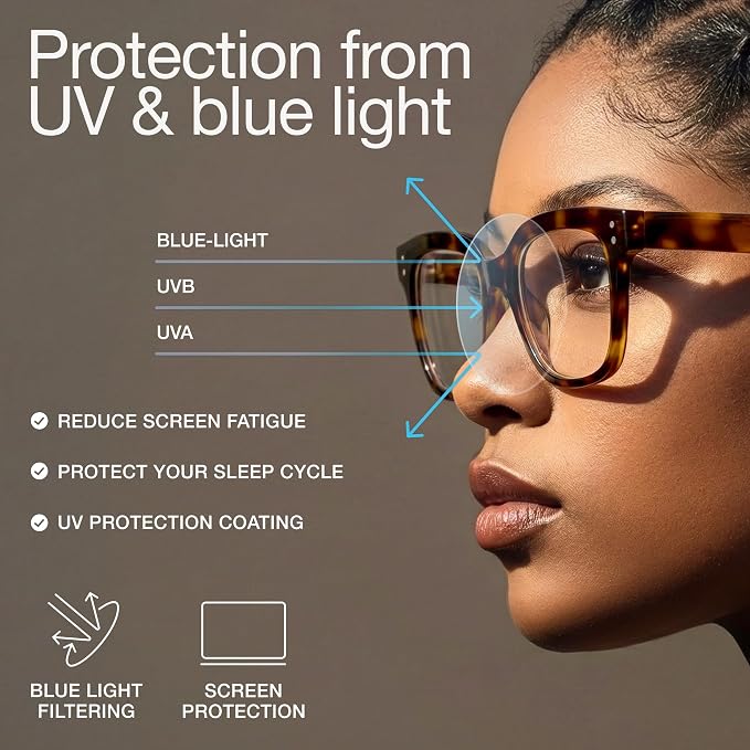 miyya Blue Light Glasses for Women & Men – Oversized UV & Blue Light Blocker - Image 3