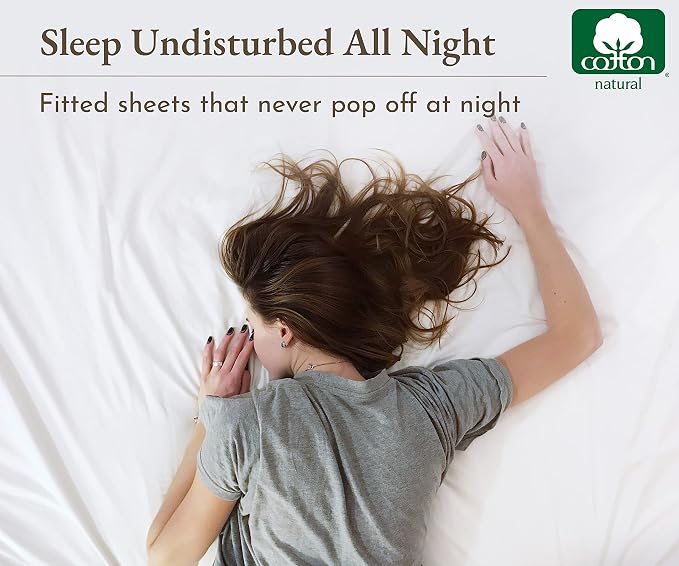 California Design Den Soft 100% Cotton Fitted Sheet King, Deep Pocket, Durable - Image 8