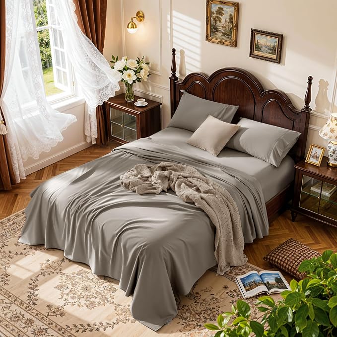 LBRO2M 1000 Thread Count 100% Egyptian Cotton Sheets Set King Size, 4 Piece by LBRO2MBedding