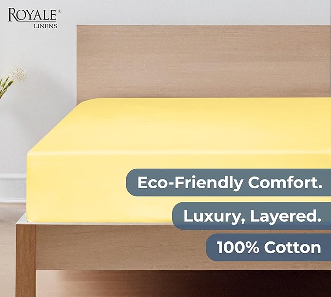 Royale Linens 100% Organic Cotton Fitted Sheet - Image 6
