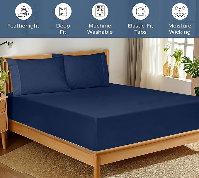 Royale Linens 100% Organic Cotton Fitted Sheet - Image 3