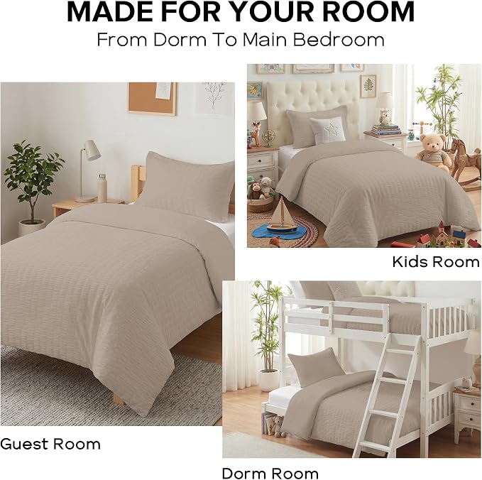 Cozyide Linen Twin Duvet Cover, 2 Pieces Bedding Duvet Covers, Soft Breathable - Image 7