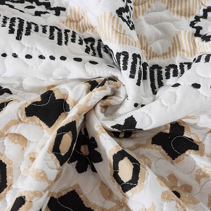 BEDIFANY Boho Quilt Bedding Set, 3 Pieces Stripe Queen Bedspread Lightweight - Image 4