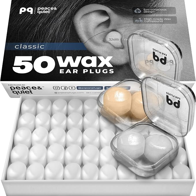 Peace&Quiet PQ Wax Ear Plugs for Sleeping, Swimming by PeaceQuiet