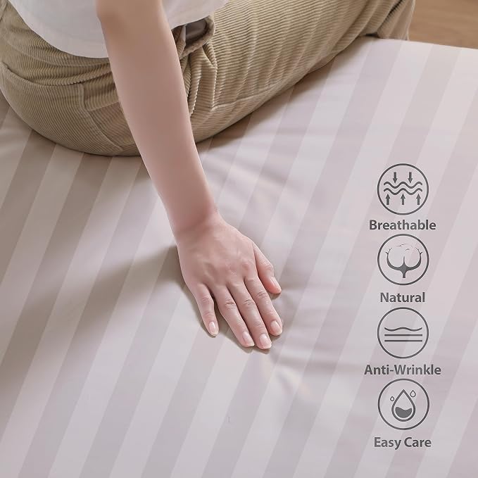 100% Egyptian Cotton Fitted Sheet Full Size, 600 Thread Count, Single Fitted - Image 2